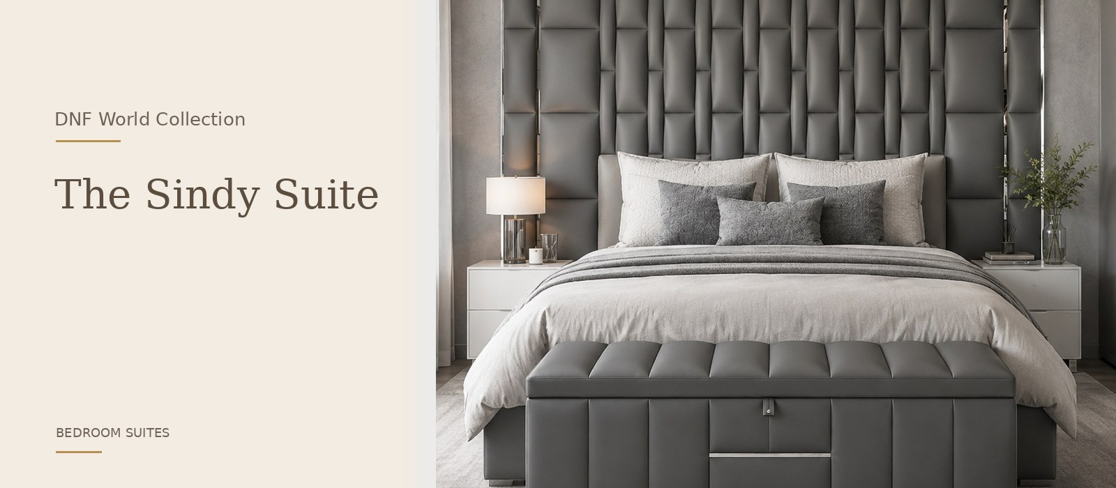 The Sindy Suite product page banner featuring a styled DNF World lifestyle setting