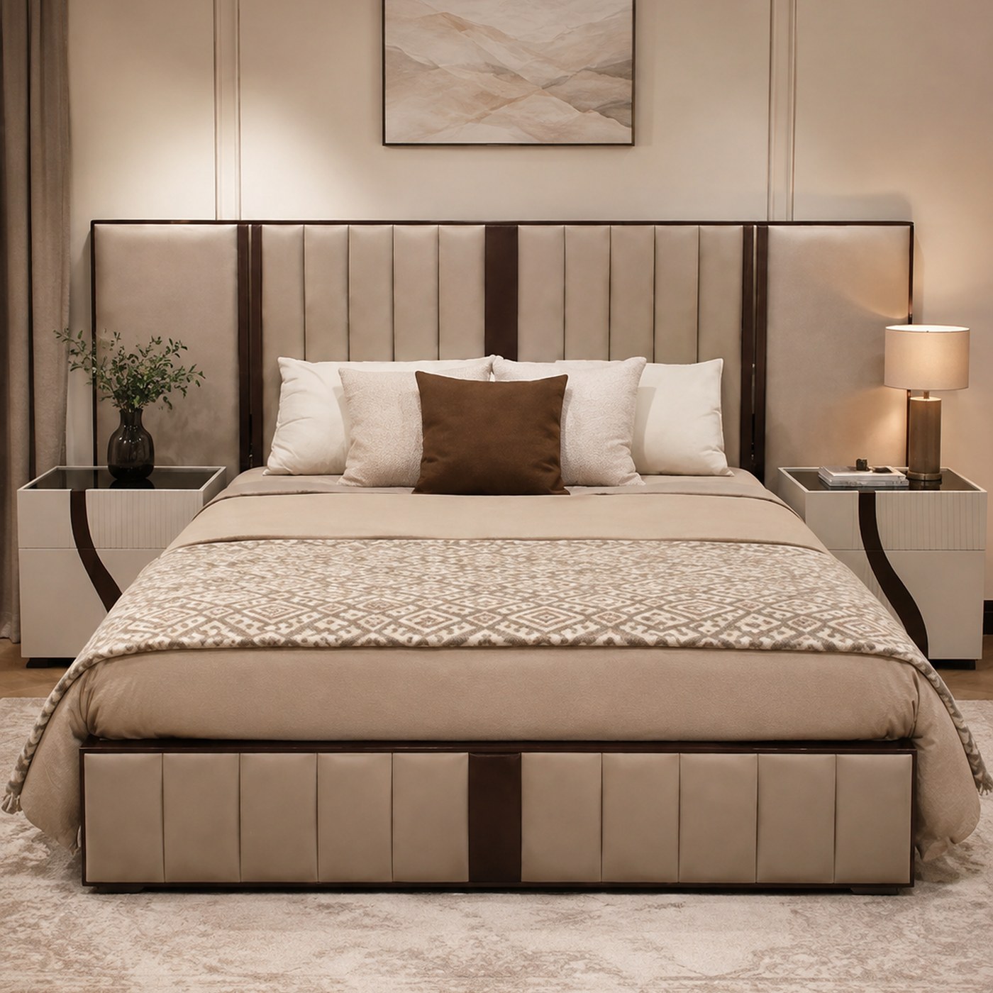 Two Tone Vertica Suite product lifestyle image in a warm neutral bedroom by DNF World